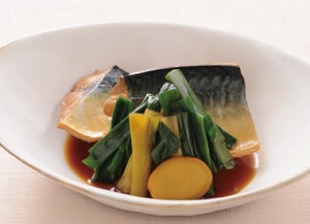 九条ねぎと鯖の煮物